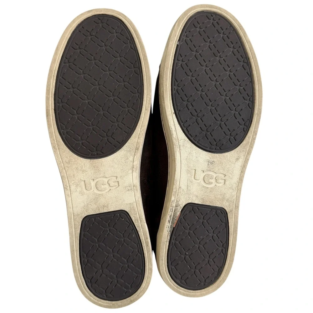 UGG Australia Womans Tomi 1008487 Dark Brown Suede Shearling Lined Sneakers 10